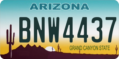 AZ license plate BNW4437