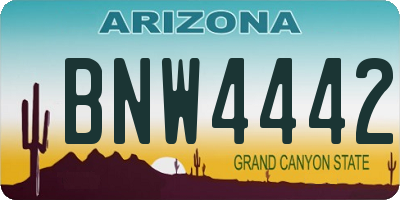 AZ license plate BNW4442