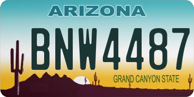 AZ license plate BNW4487