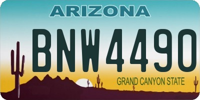 AZ license plate BNW4490