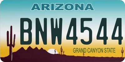 AZ license plate BNW4544