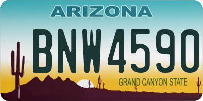 AZ license plate BNW4590
