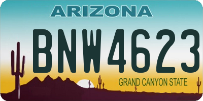 AZ license plate BNW4623