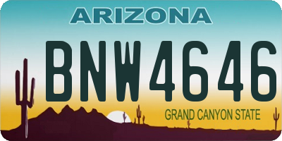 AZ license plate BNW4646
