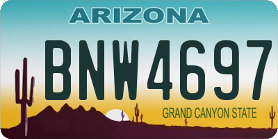 AZ license plate BNW4697