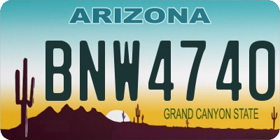 AZ license plate BNW4740