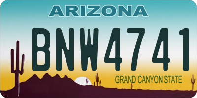AZ license plate BNW4741