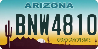 AZ license plate BNW4810