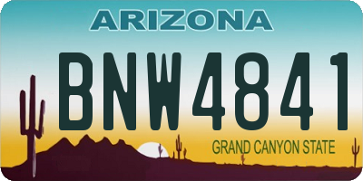 AZ license plate BNW4841