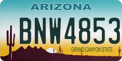 AZ license plate BNW4853