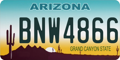 AZ license plate BNW4866