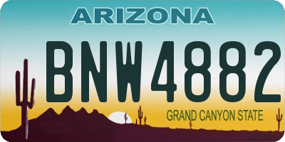 AZ license plate BNW4882