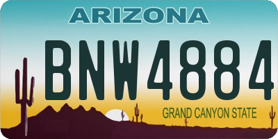 AZ license plate BNW4884