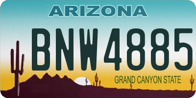 AZ license plate BNW4885