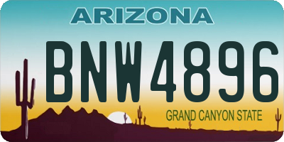 AZ license plate BNW4896