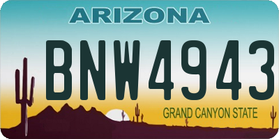 AZ license plate BNW4943