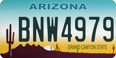 AZ license plate BNW4979