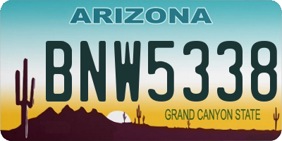 AZ license plate BNW5338