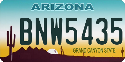 AZ license plate BNW5435
