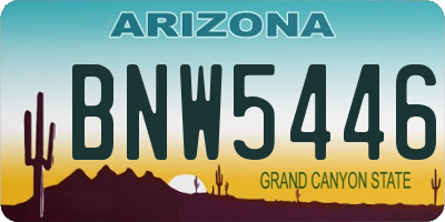 AZ license plate BNW5446