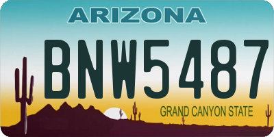 AZ license plate BNW5487