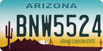 AZ license plate BNW5524