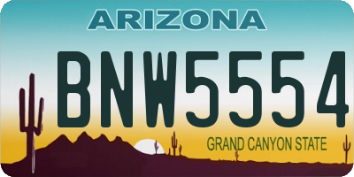 AZ license plate BNW5554