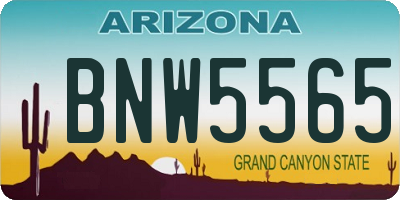 AZ license plate BNW5565