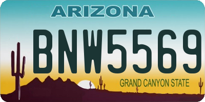 AZ license plate BNW5569