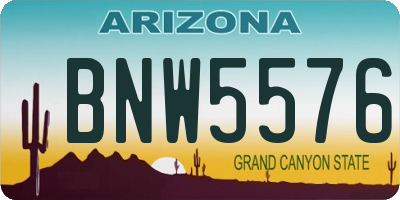 AZ license plate BNW5576