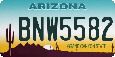 AZ license plate BNW5582