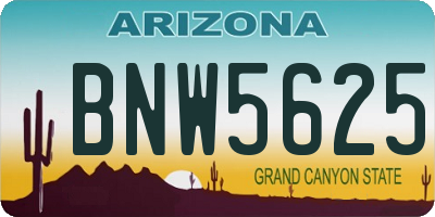 AZ license plate BNW5625