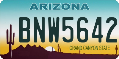 AZ license plate BNW5642