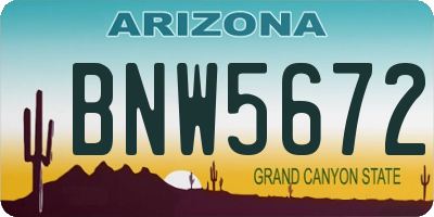 AZ license plate BNW5672