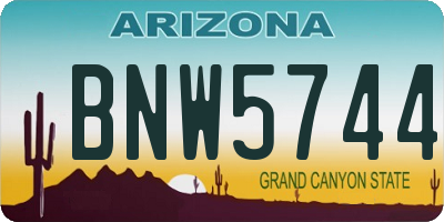 AZ license plate BNW5744