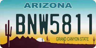 AZ license plate BNW5811