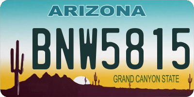 AZ license plate BNW5815