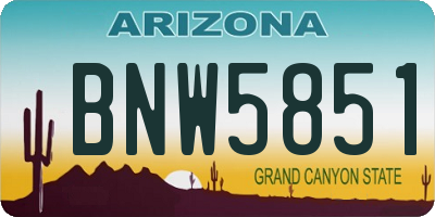 AZ license plate BNW5851