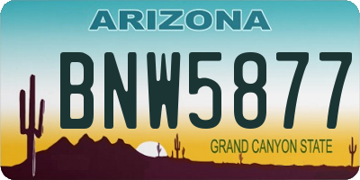 AZ license plate BNW5877