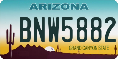 AZ license plate BNW5882