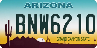 AZ license plate BNW6210