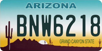 AZ license plate BNW6218
