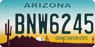 AZ license plate BNW6245