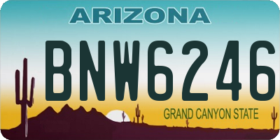 AZ license plate BNW6246