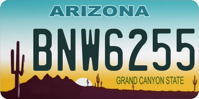AZ license plate BNW6255