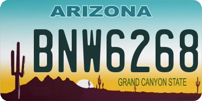 AZ license plate BNW6268