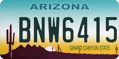 AZ license plate BNW6415