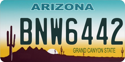 AZ license plate BNW6442