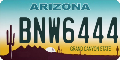 AZ license plate BNW6444