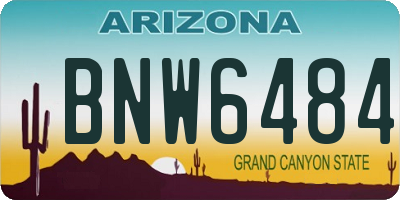 AZ license plate BNW6484